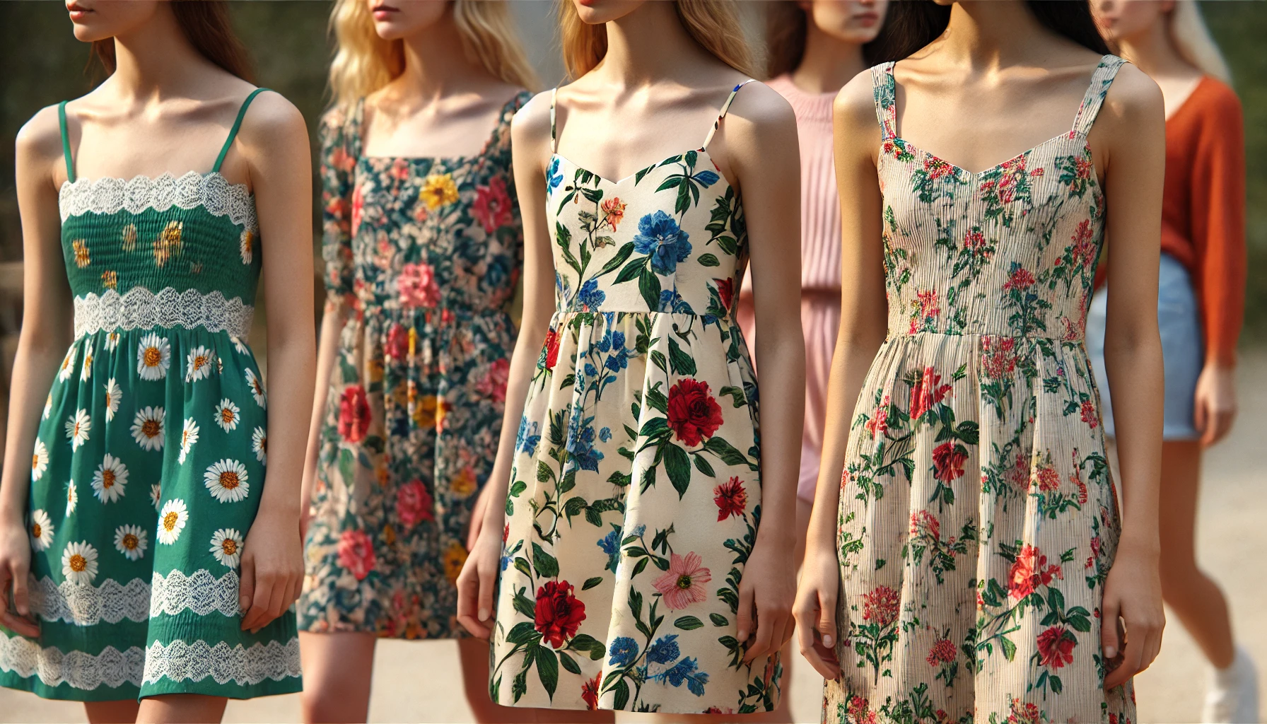 Vestido midi de flores rojo